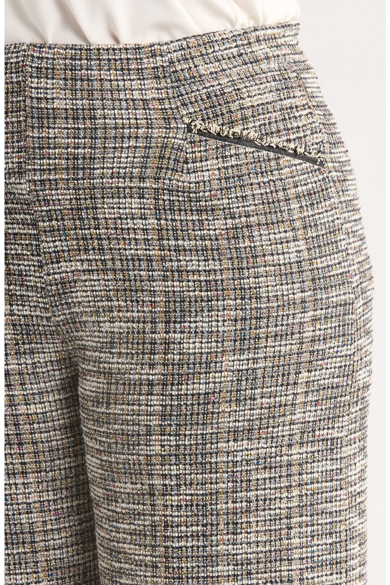 High Waist Ankle Palazzo Stretch Tweed Pants, Alternate, color, MULTI COLOR