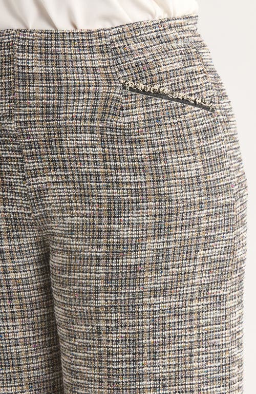 Lyssé Lysse High Waist Ankle Palazzo Stretch Tweed Pants In Gray