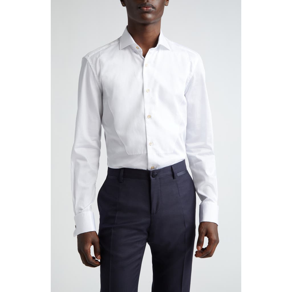 Boglioli Spread-collar Cotton Shirt In White