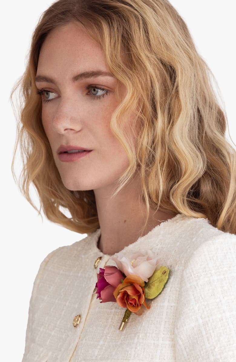 Helena Simon The Spray Rose Floral Brooch, Alternate, color, Multi