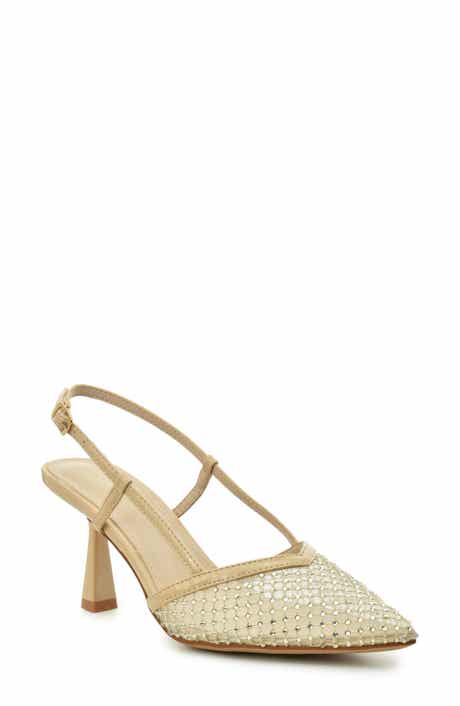 Nicole Miller Rhinestone Mesh Slingback Pump