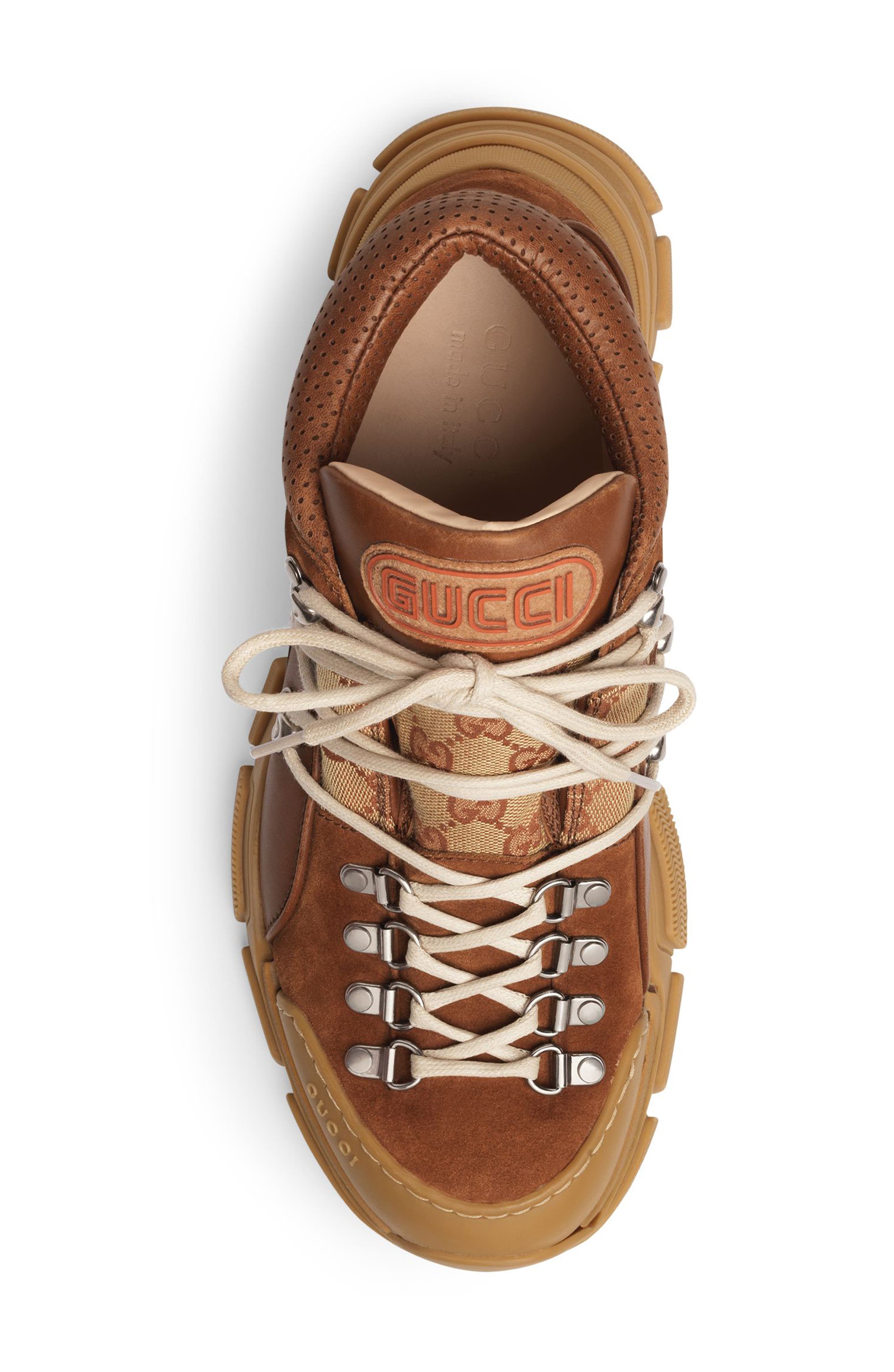 Gucci Leather & Original GG Trekking Boot, Alternate, color, 