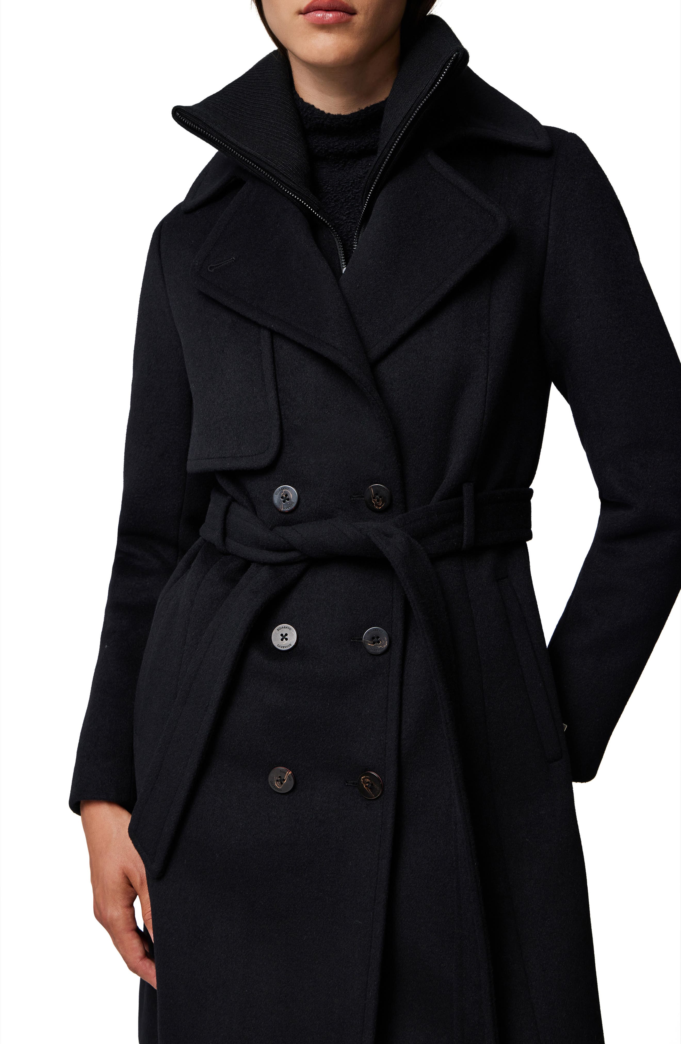 Soia & Kyo Fabianne Belted Wool Blend Coat (Women) | Nordstrom