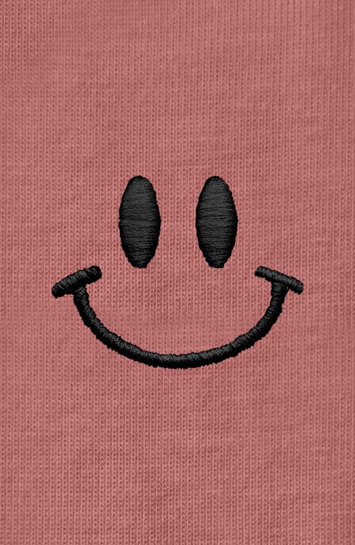 Dalix Smile Face Tee In Mauve