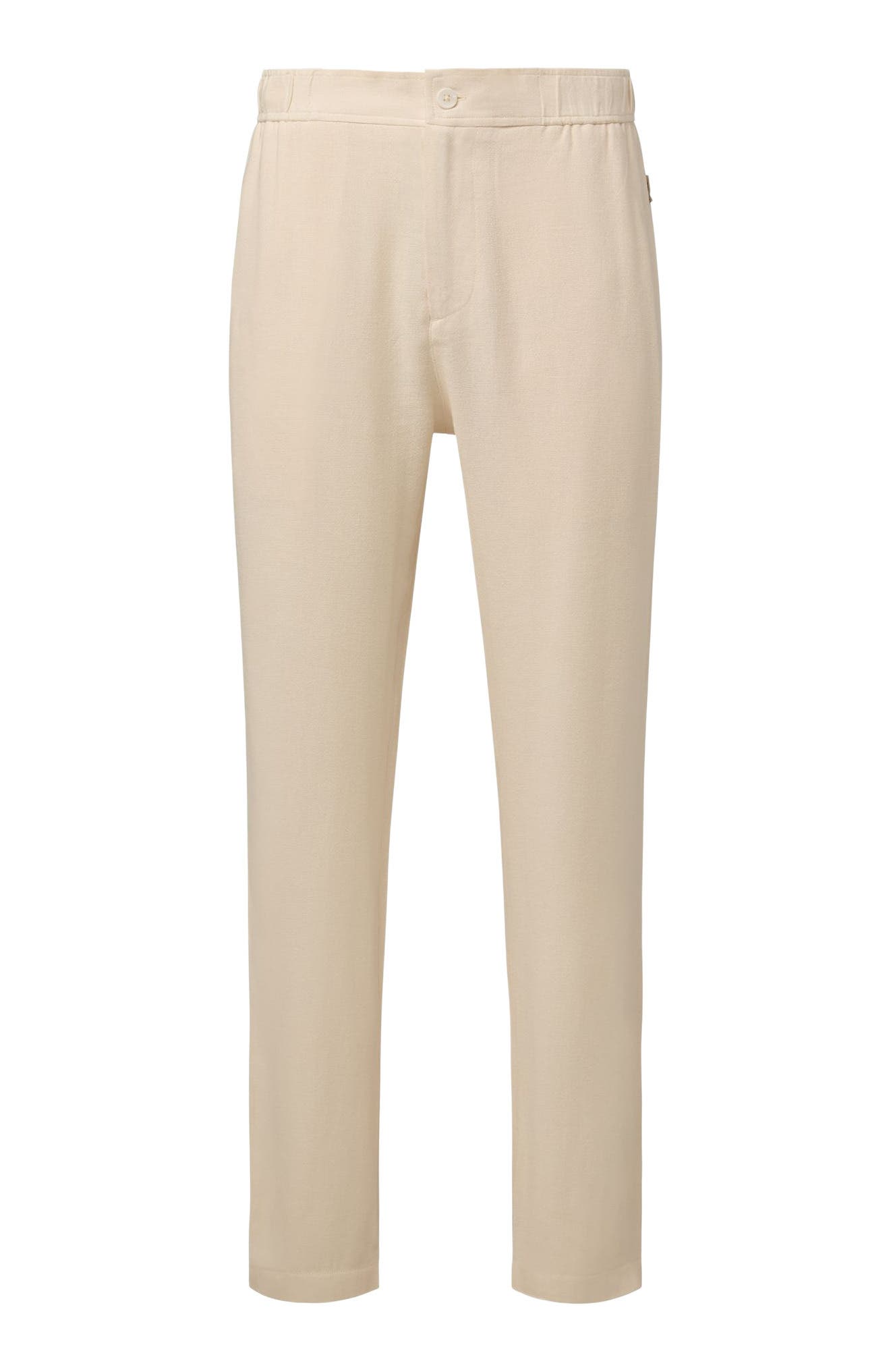 Button Front Elastic Linen Pant - image 2