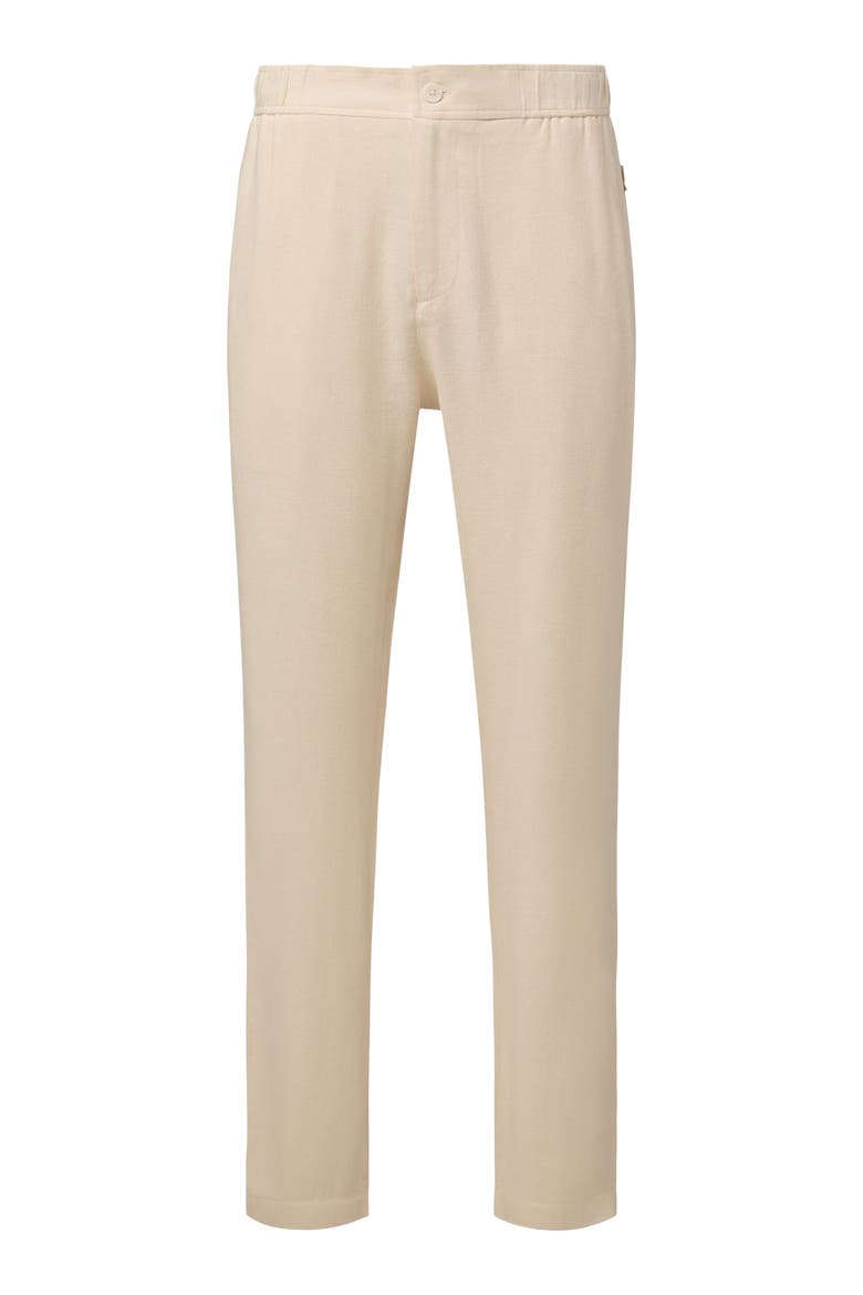 Button Front Elastic Linen Pant, Alternate, color, OAT
