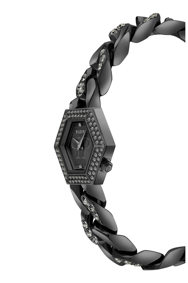 The Hexagon Bracelet Watch, 28mm, Alternate, color, BLACK