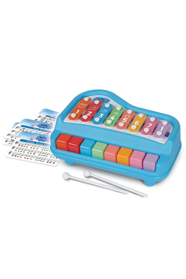 Play Along Piano & Xylophone, 8 Notes, 4 Song Cards, Ages 3+, Alternate, color, Multicolored