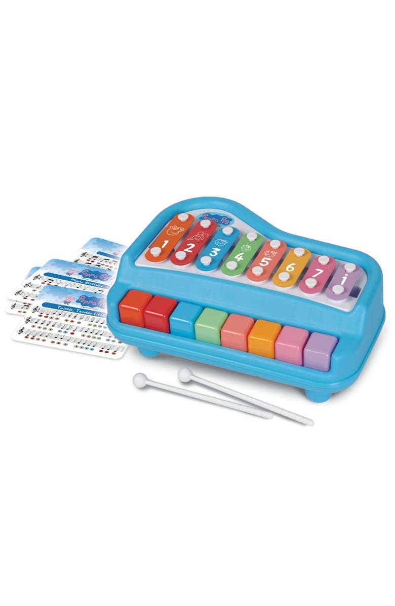 Peppa Pig Play Along Piano & Xylophone, 8 Notes, 4 Song Cards, Ages 3+, Alternate, color, Multicolored