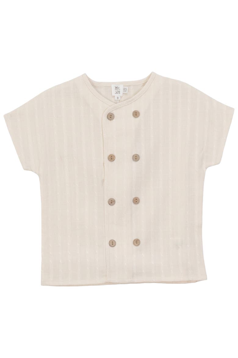 Textured Double Breasted Button Down Shirt, Main, color, Ivory