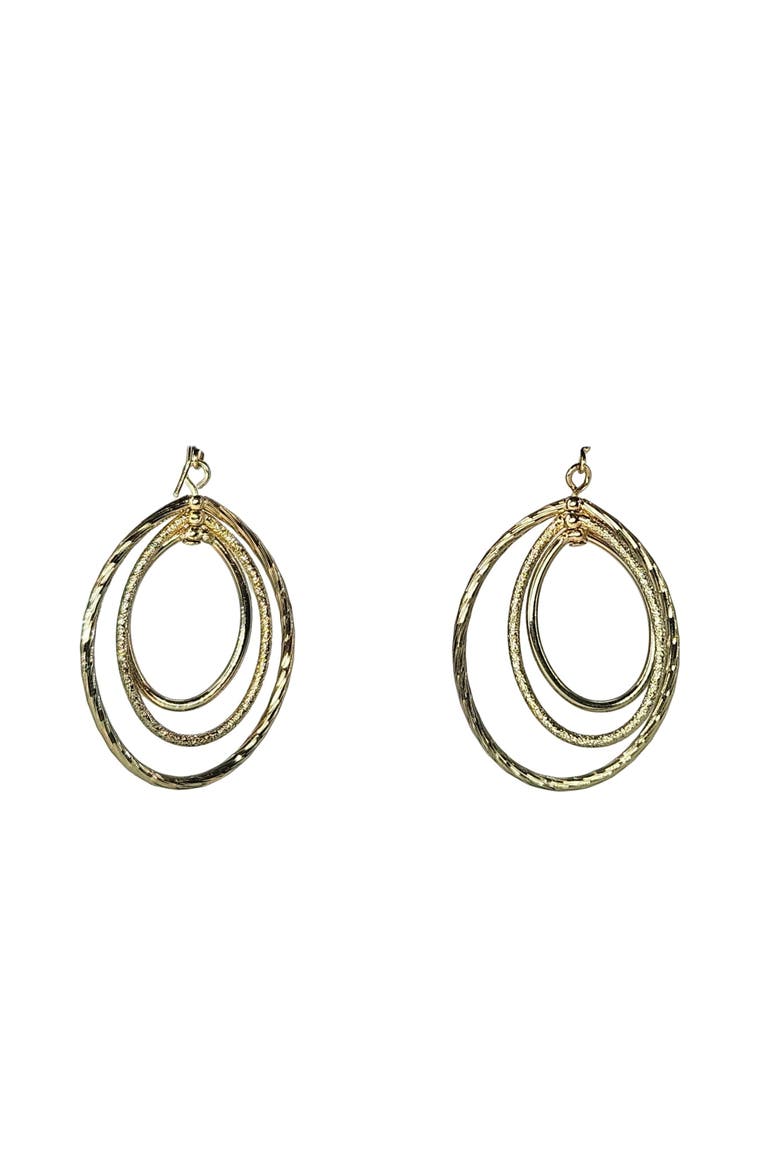 Vintage Etched Multi-Oval Dangle Earrings, Alternate, color, Gold