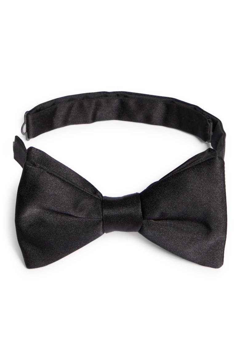 Silk Bow Tie, Main, color, BLACK