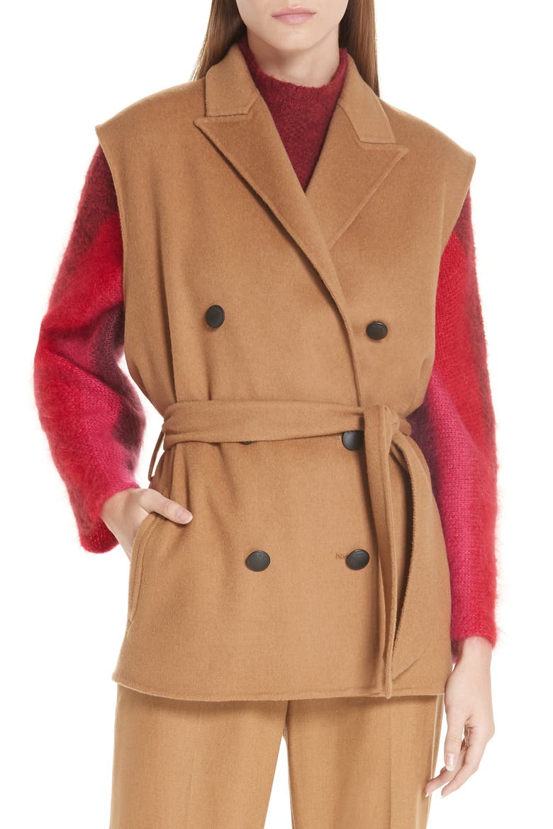 Pearson Wool Blend Vest, Main, color, CAMEL