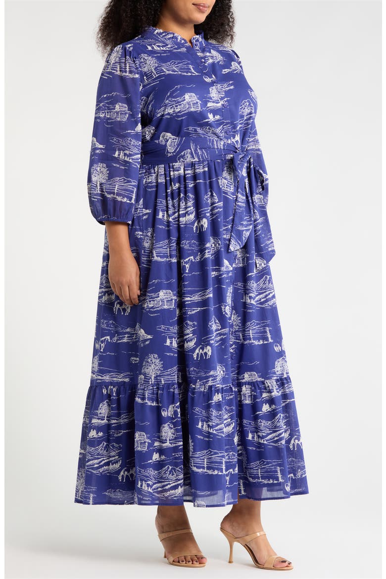 Avon Town & Bridge Print Maxi Dress, Alternate, color, NAVY-CREAM