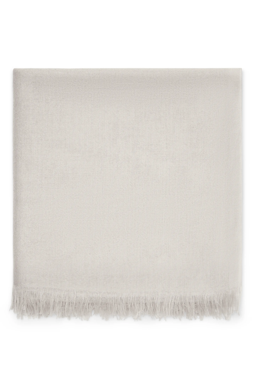Brunello Cucinelli Cashmere And Silk Scarf In Pearl Grey