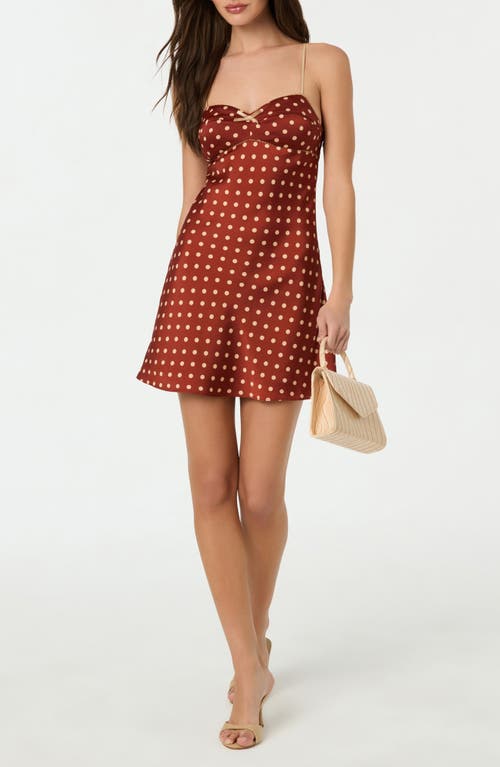 Astr The Label Satin Bow Trim Polka Dot Minidress