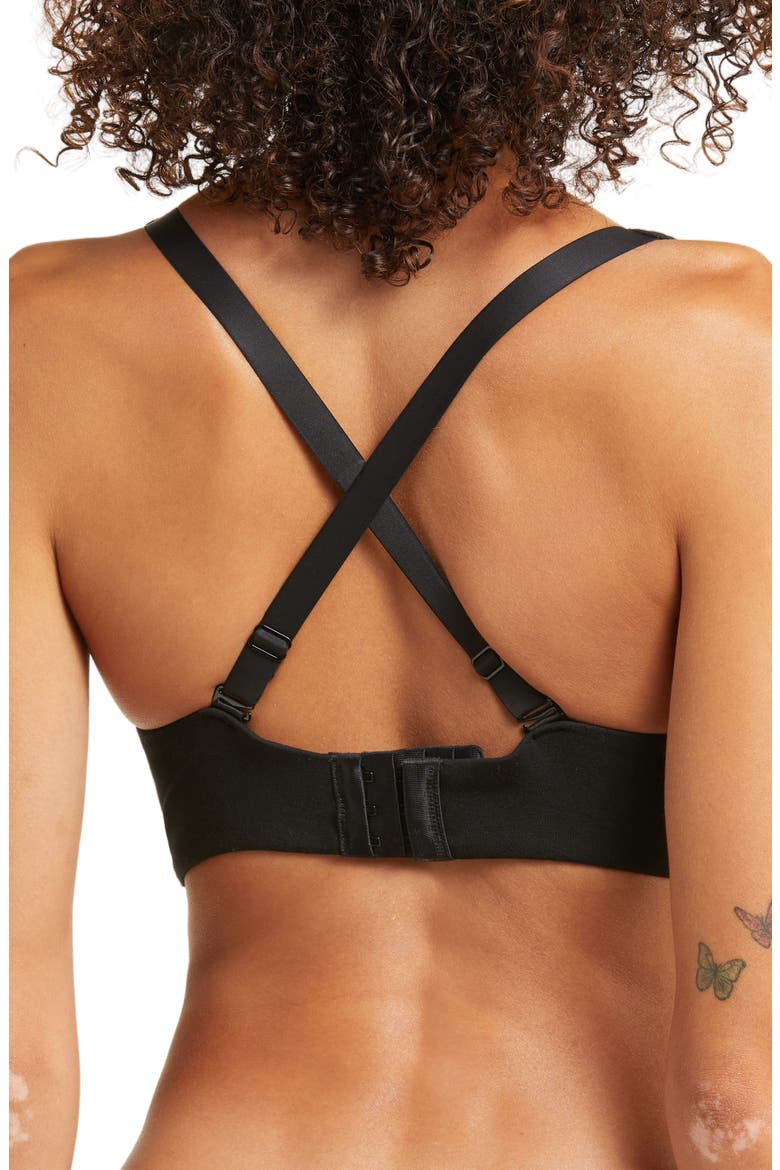 FeelFree Longline Bralette, Alternate, color, BLACK