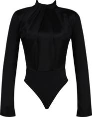 HOUSE OF CB Neneh Long Sleeve Satin Bodysuit