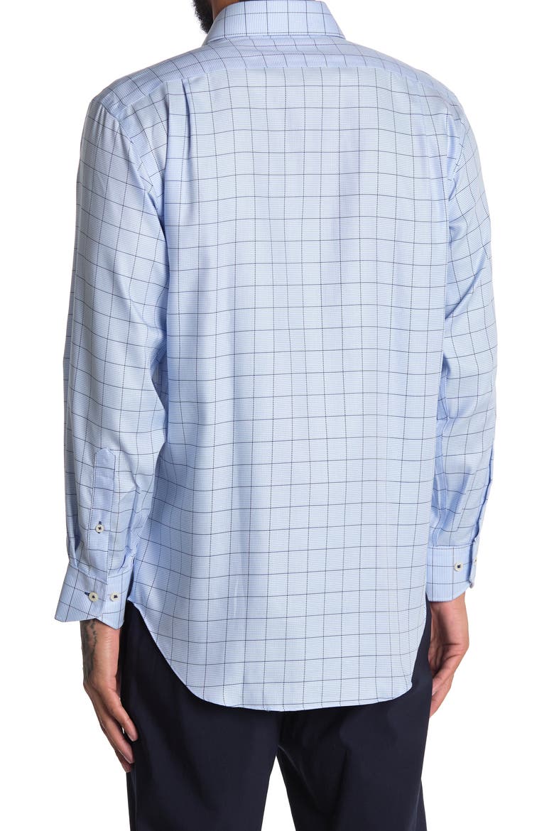 Oxford Windowpane Trim Fit Dress Shirt, Alternate, color, LIGHT BLUE