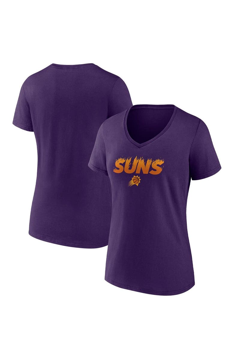 FANATICS Women's Fanatics Branded Purple Phoenix Suns Hometown Collection On Fire V-Neck T-Shirt, Main, color, Purple