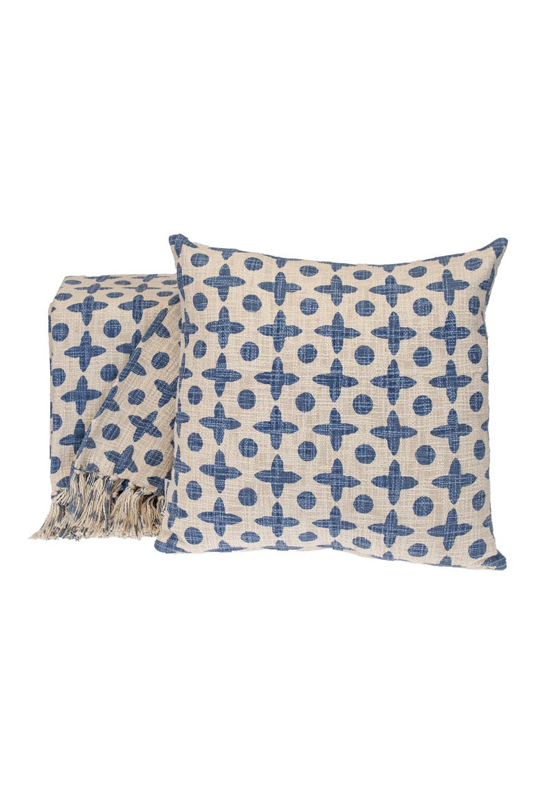 Geometric Throw Pillow, Main, color, BLUE