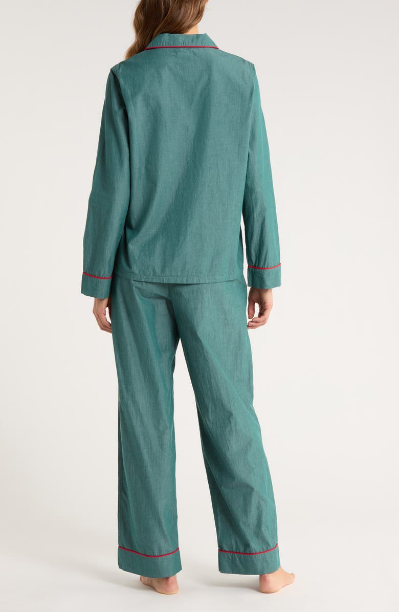Nordstrom Classic Cotton Pajamas, Alternate, color, Green Garnet Chambray