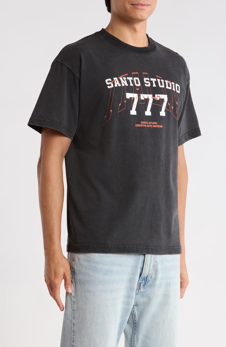 SANTO STUDIO 777 Drappo Cotton Graphic T-Shirt, Alternate, color, Black