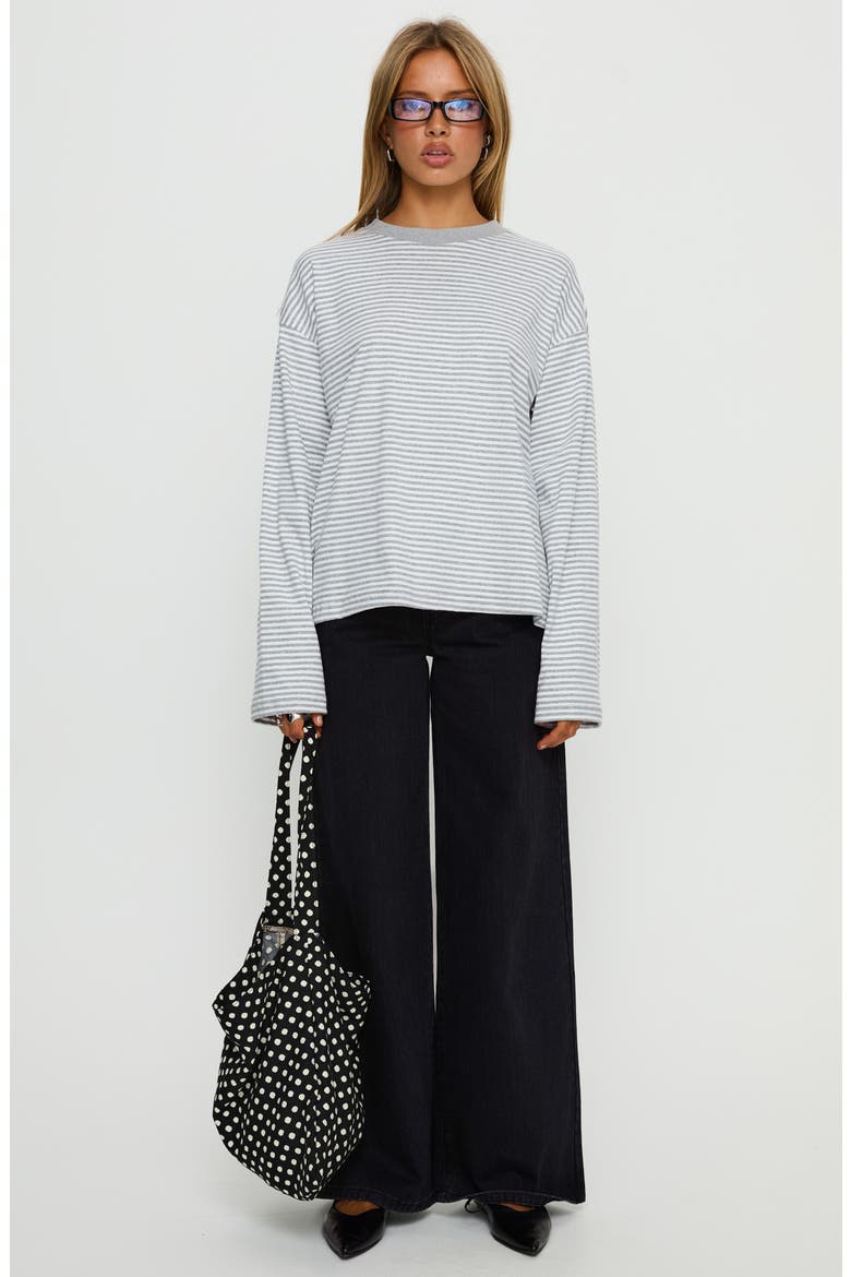 Settle Down Stripe Knit Top, Alternate, color, GREY / WHITE STRIPE