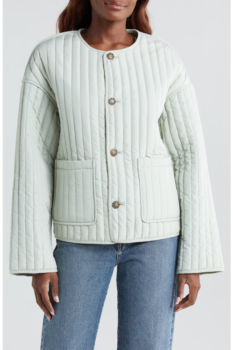 Reversible Quilted Jacket, Alternate, color, MINT AND GREEN FLORAL