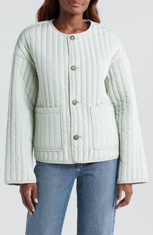 Lucky Brand Reversible Quilted Jacket In Mint And Green Floral