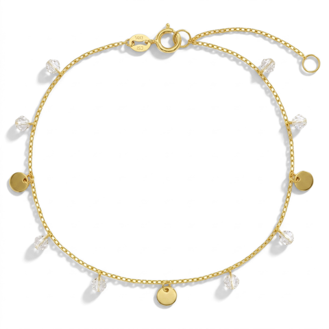14k Coin Dangle Girl Bracelet