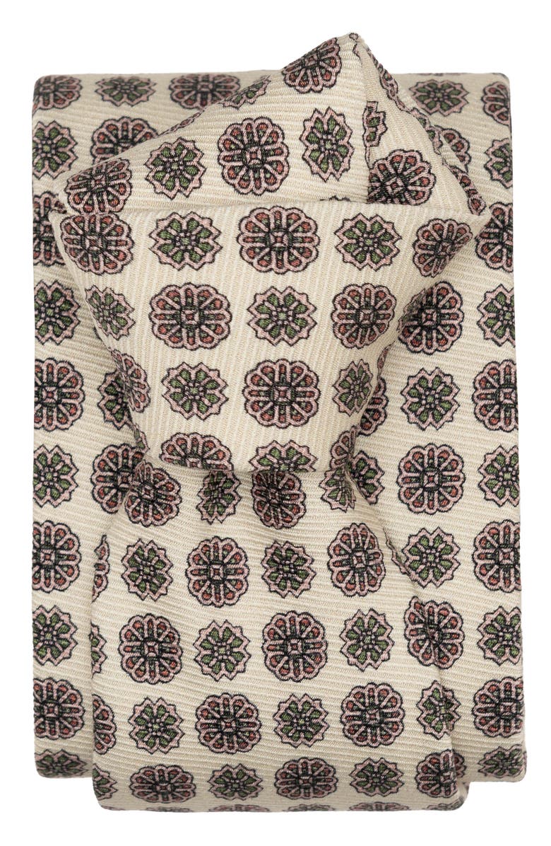 Elizabetta Claudius - Extra Long Printed Silk Tie for Men, Alternate, color, Cream