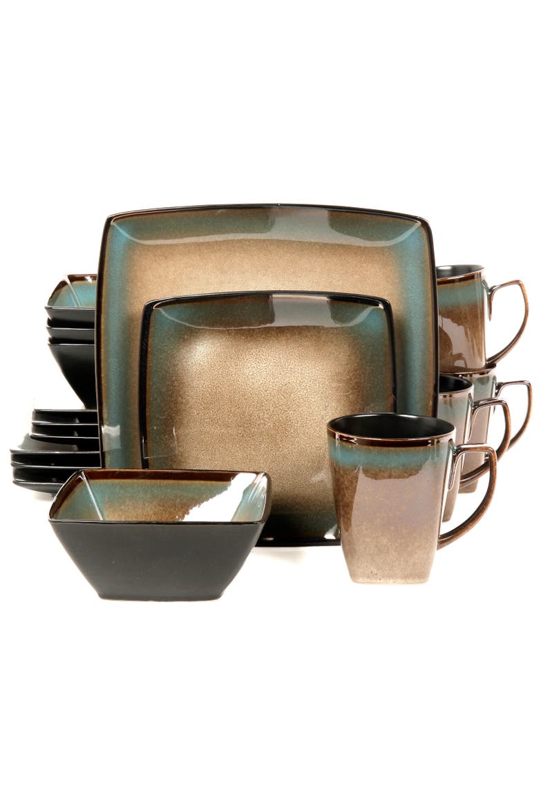 Tequesta 16-Piece Square Dinnerware Set, Taupe, Main, color, Beige
