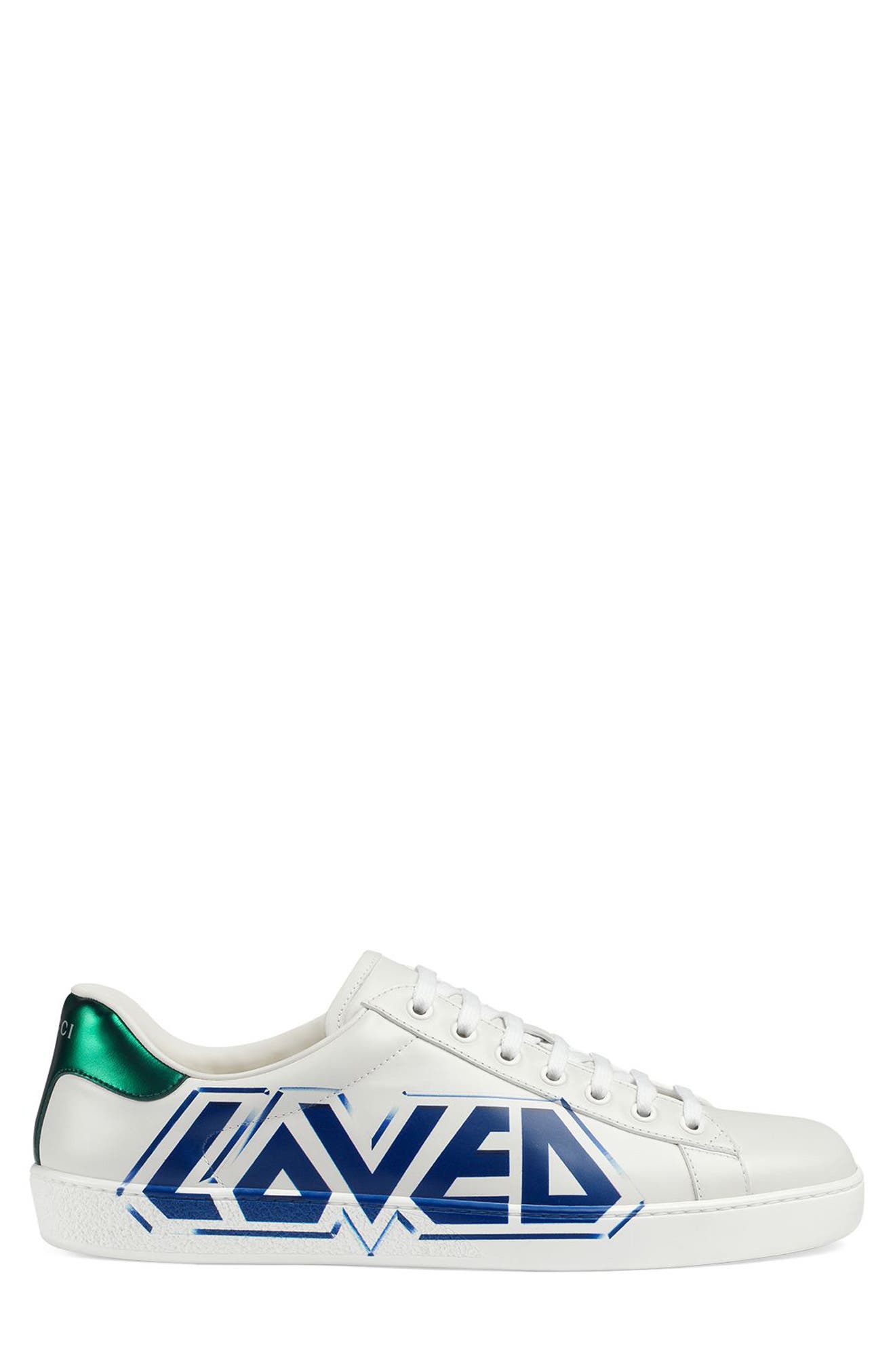 Gucci New Ace Graffiti Loved Sneaker, Alternate, color, 