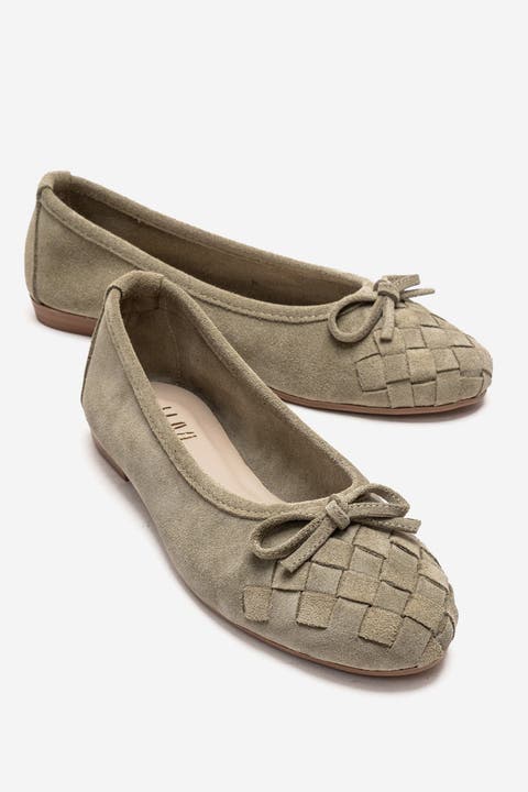 Nopos Leather Cap Toe Ballet Flat