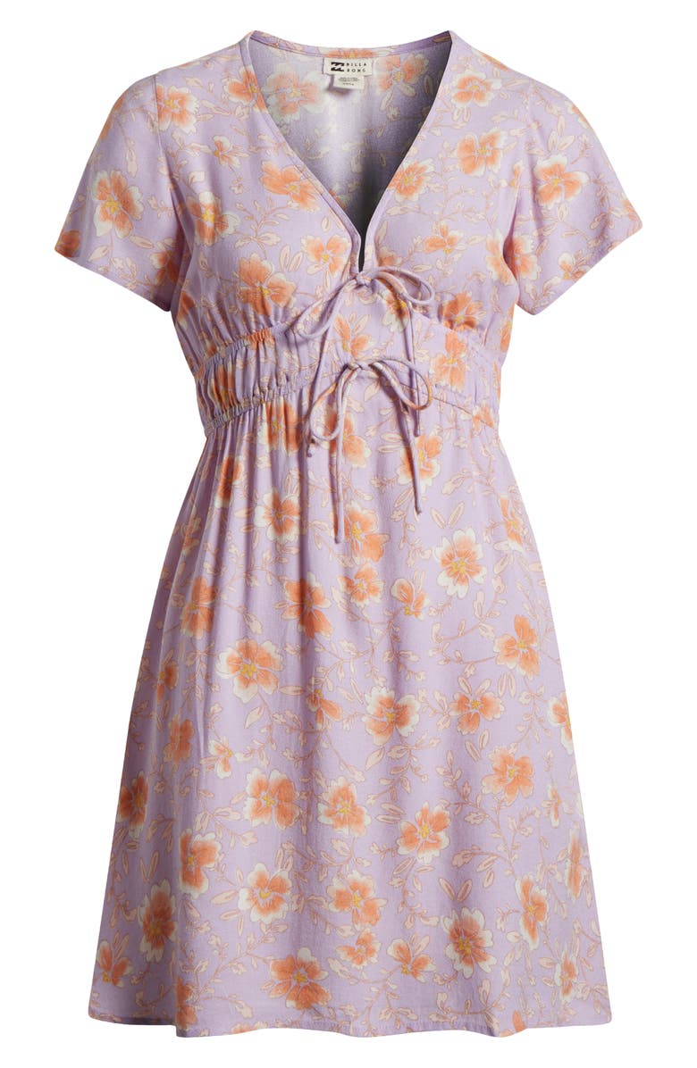 Billabong Warm Rays Floral Minidress, Alternate, color, Amethyst Smoke
