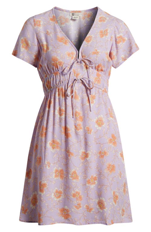 Billabong Warm Rays Floral Minidress In Amethyst Smoke