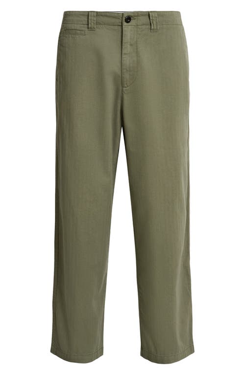Allsaints Warden Wide Leg Trousers In Faded Khaki Green