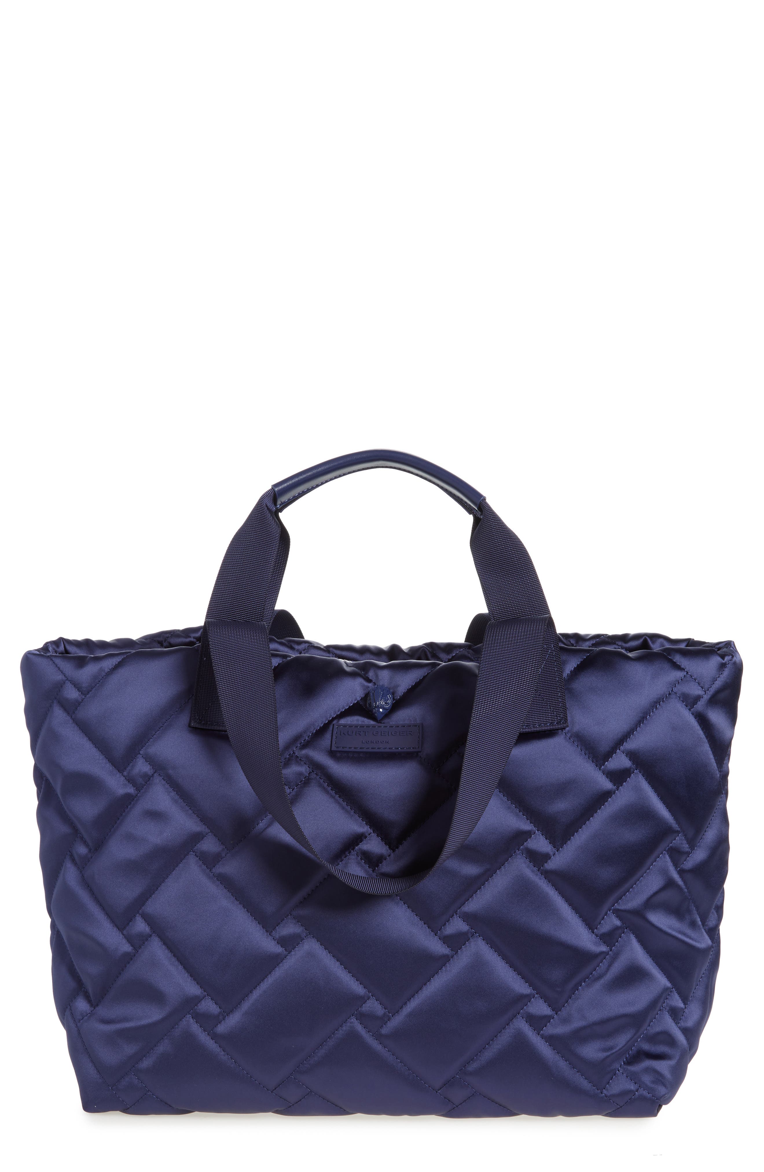 Kurt Geiger London Recycled Polyester Quilted Shopper Bag, Main, color, 