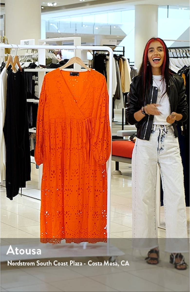 Smocked Broderie Midi Dress, sales video thumbnail