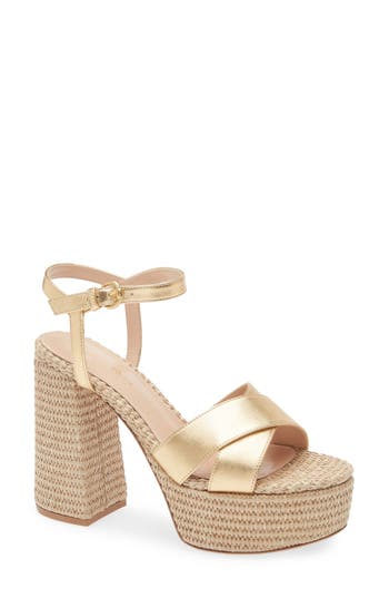 Gianvito Rossi Bebe Quarter Strap Platform Sandal In Gold