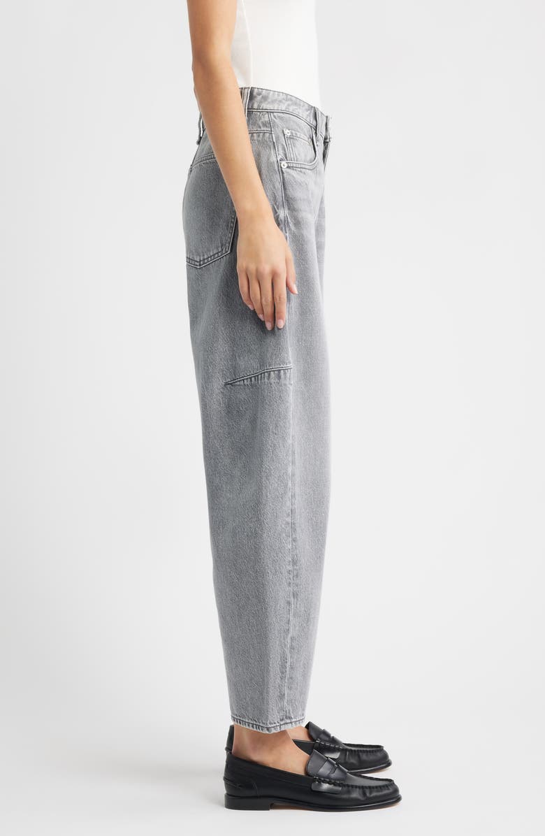 rag & bone Charlie Super High Waist Ankle Barrel Jeans, Alternate, color, Washed Grey