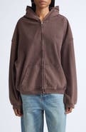Alexander Wang Oversize Hotfix Crystal Cotton Zip Hoodie