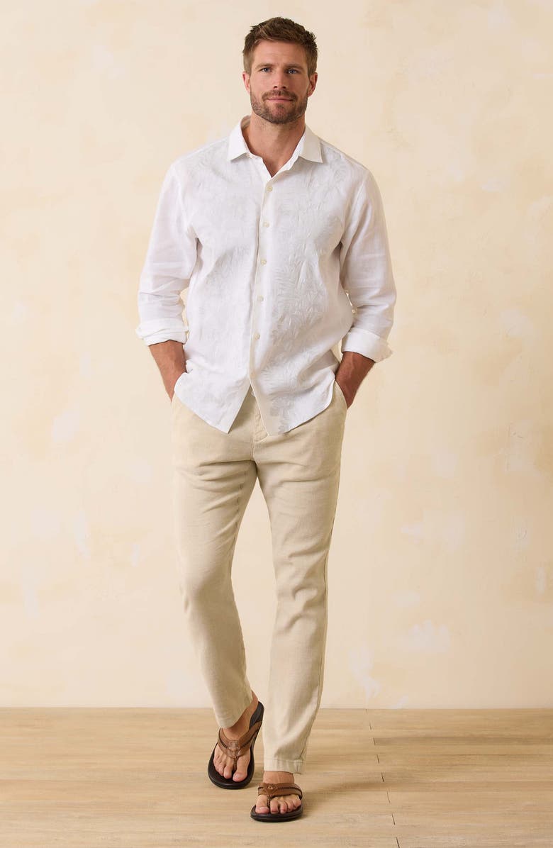 Tommy Bahama Beach Coast Stretch Linen & Cotton Pants, Alternate, color, Stone Khaki