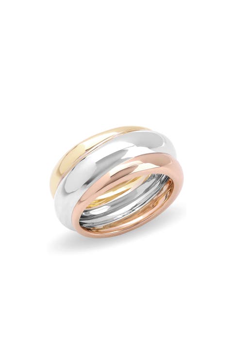 14K Gold Triple Row Bubble Ring