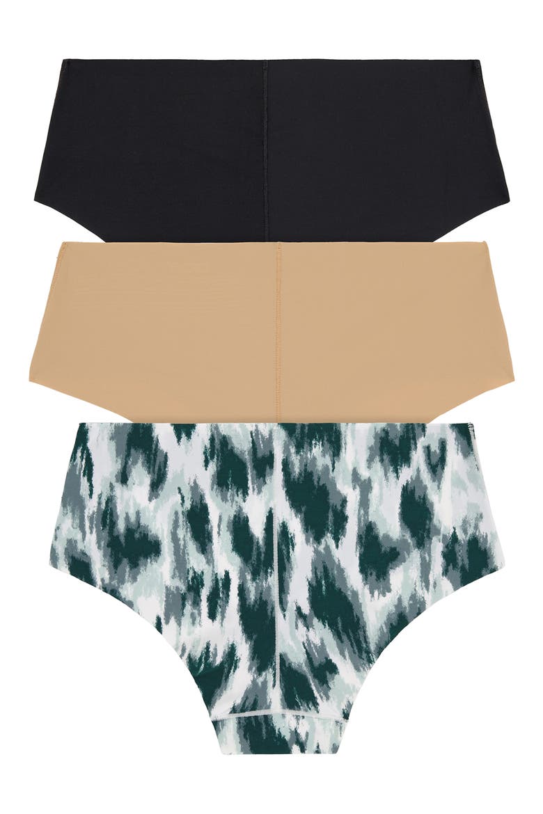 Litewear Cut Anywear 3-Pack Hipster Panties, Alternate, color, BLACKGLOWANIMALIKAPRINT