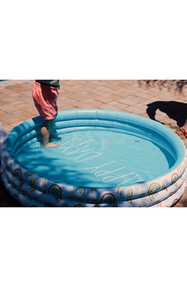 Rae Dunn Happy Days Aqua Rainbow 46" Mini Pool, Coconut Float, Ages 5+, Alternate, color, Multicolored
