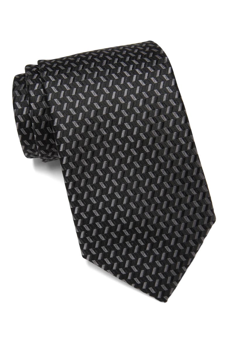Begley Geometric Tie, Main, color, BLACK