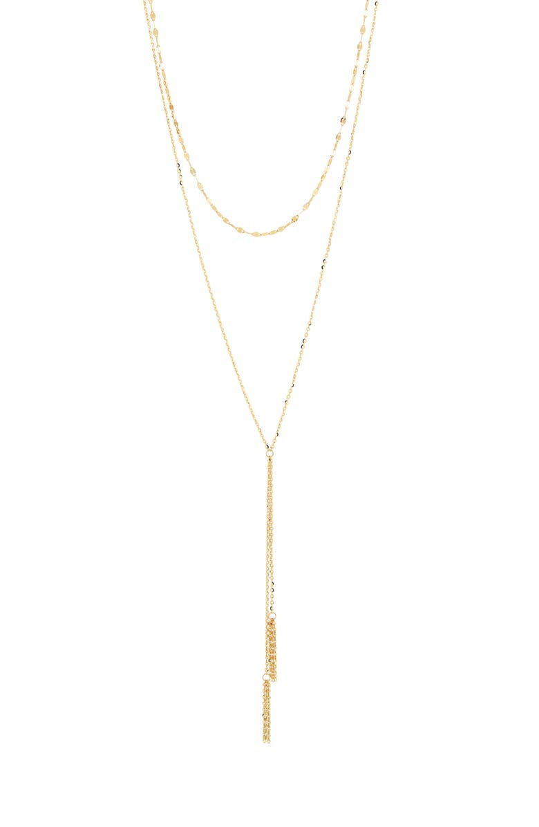 Frankie & Zoe 14K Yellow Gold Layered Chain Y-Necklace, Main, color, Yellow Gold