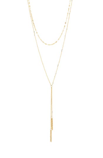 Frankie & Zoe 14k Yellow Gold Layered Chain Y-necklace In Gold